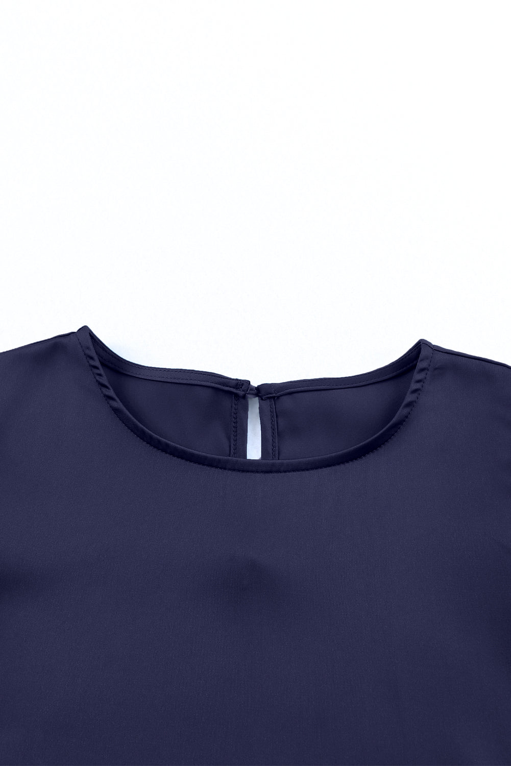 Ruched Puff Short Sleeve Satin Blouse