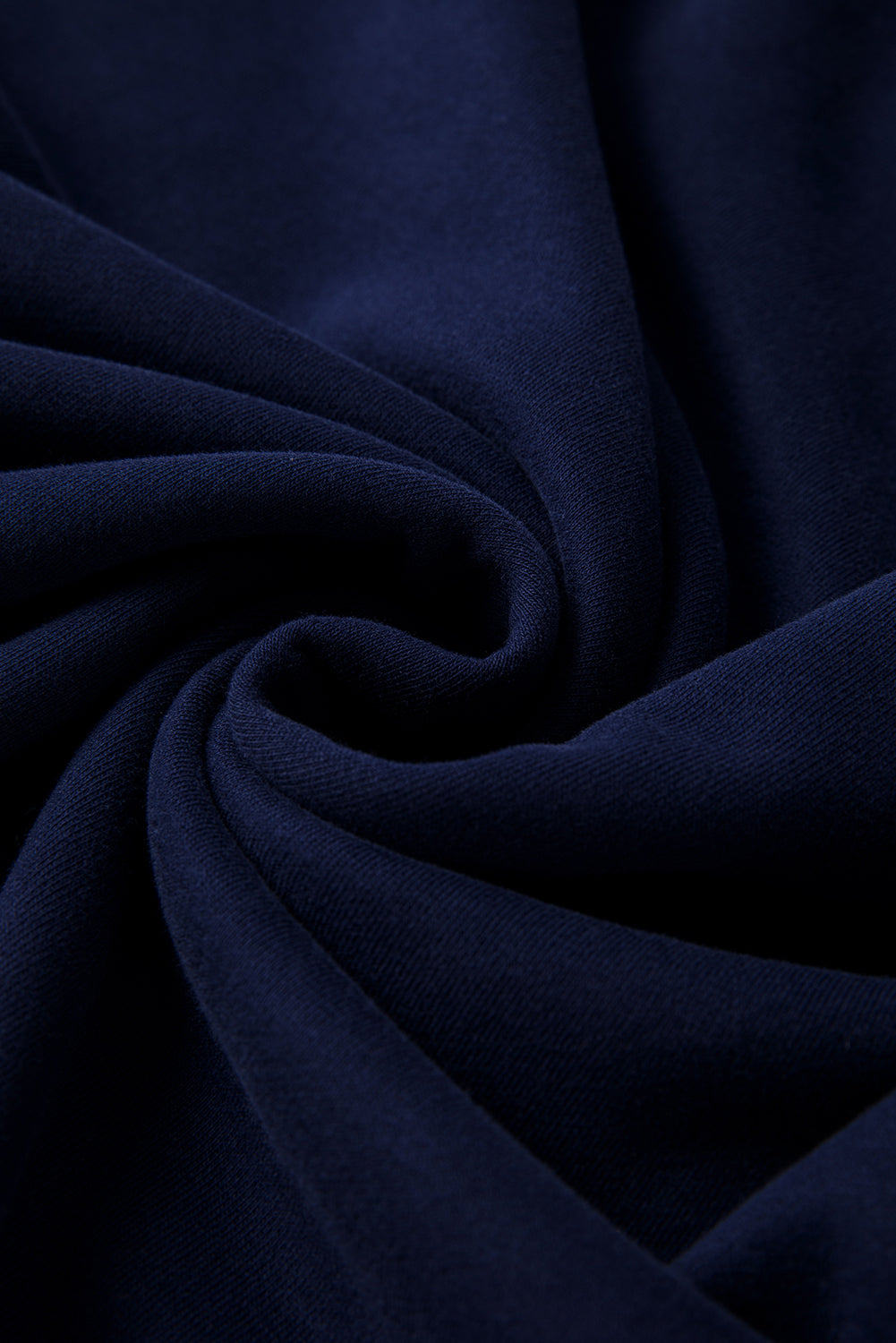 Sweat-shirt bleu marine uni doublé polaire à épaules tombantes en tissu éponge