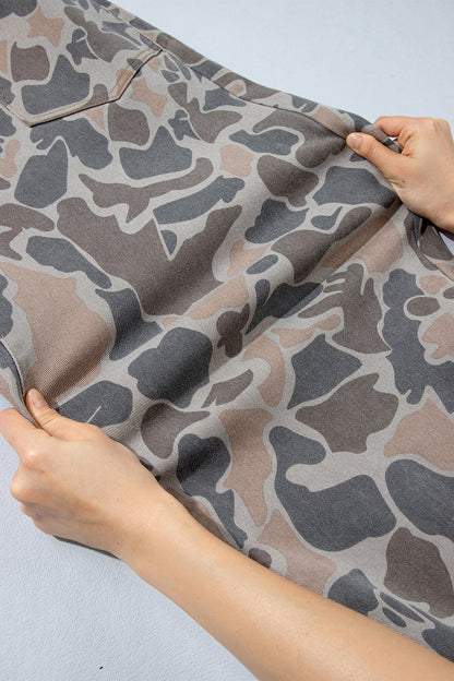 Multicolour Plus Size Camouflage Print High Rise Barrel Jeans