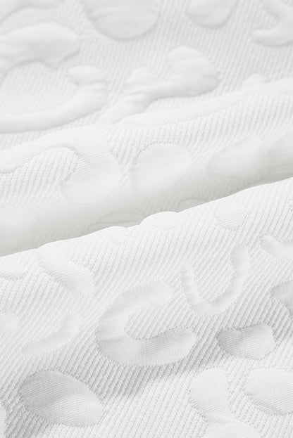 Ensemble t-shirt et short zippés en jacquard léopard blanc