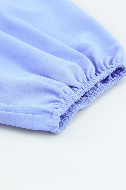 Minivestido asimétrico con cuello cuadrado y media manga 