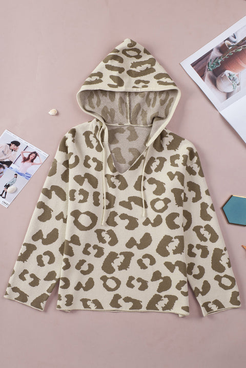 Drawstring Hooded Pullover Sweater