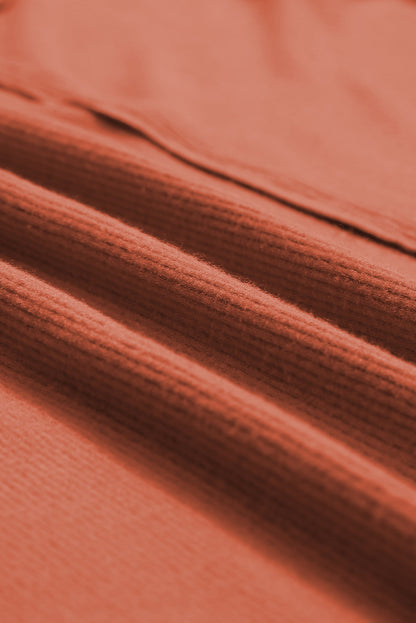 Gold Flame Plus Size Exposed Seam V Neck Long Sleeve Top