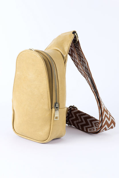 Bolso bandolera de piel sintética con cremallera