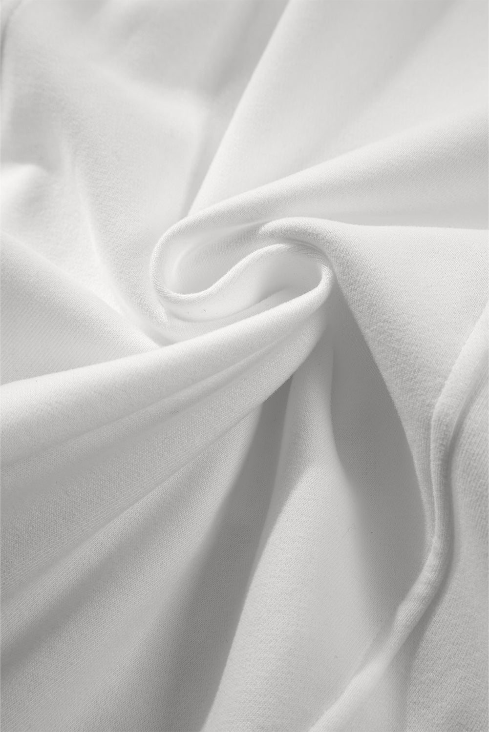 Sweat-shirt blanc à col zippé et épaules tombantes