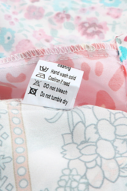 Haut cape multicolore à imprimé animal et floral