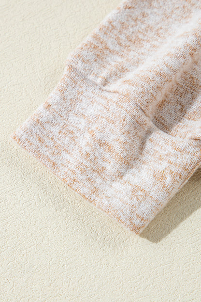 Haut fendu à manches longues et col montant avec cordon de serrage et imprimé abricot