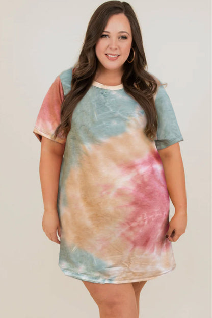 Tie-dye Round Neck Short Sleeve Top