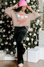 Apricot All I Want For Christmas Is You Ribbed Pullover Sweatshirt