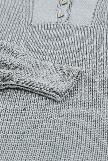 Pull à capuche col V Henley 