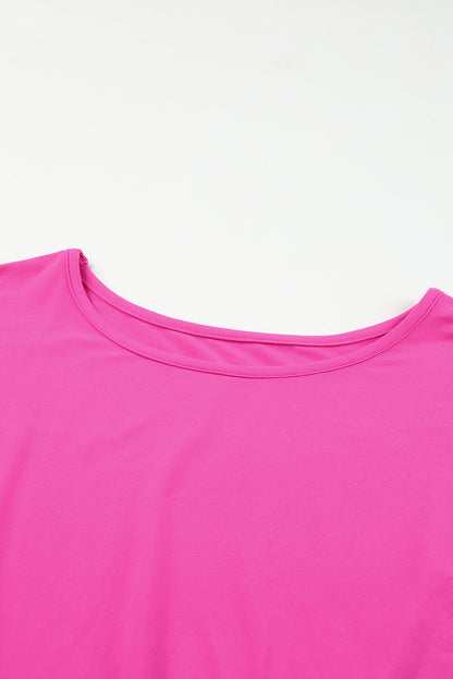 Robe t-shirt décontractée à pois contrastés et poches 