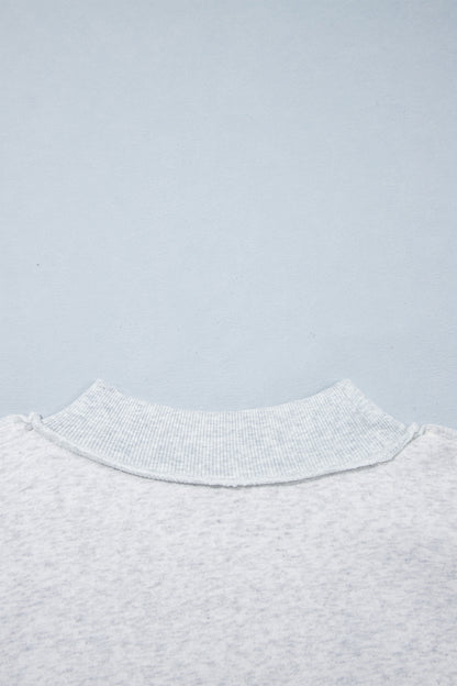 Gray PRAY Polka Dot Embroidered Mock Neck Sweatshirt