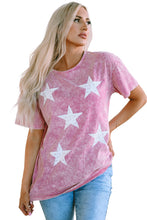 Camiseta con gráfico de lavado mineral y estampado de estrellas vintage 