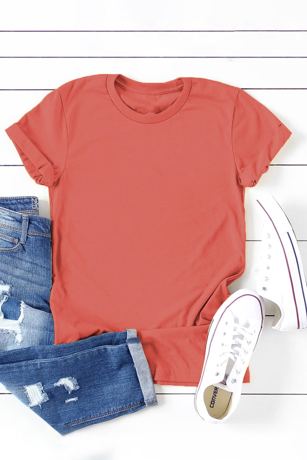 Blank Apparel - T-shirt ras du cou kaki uni personnalisé