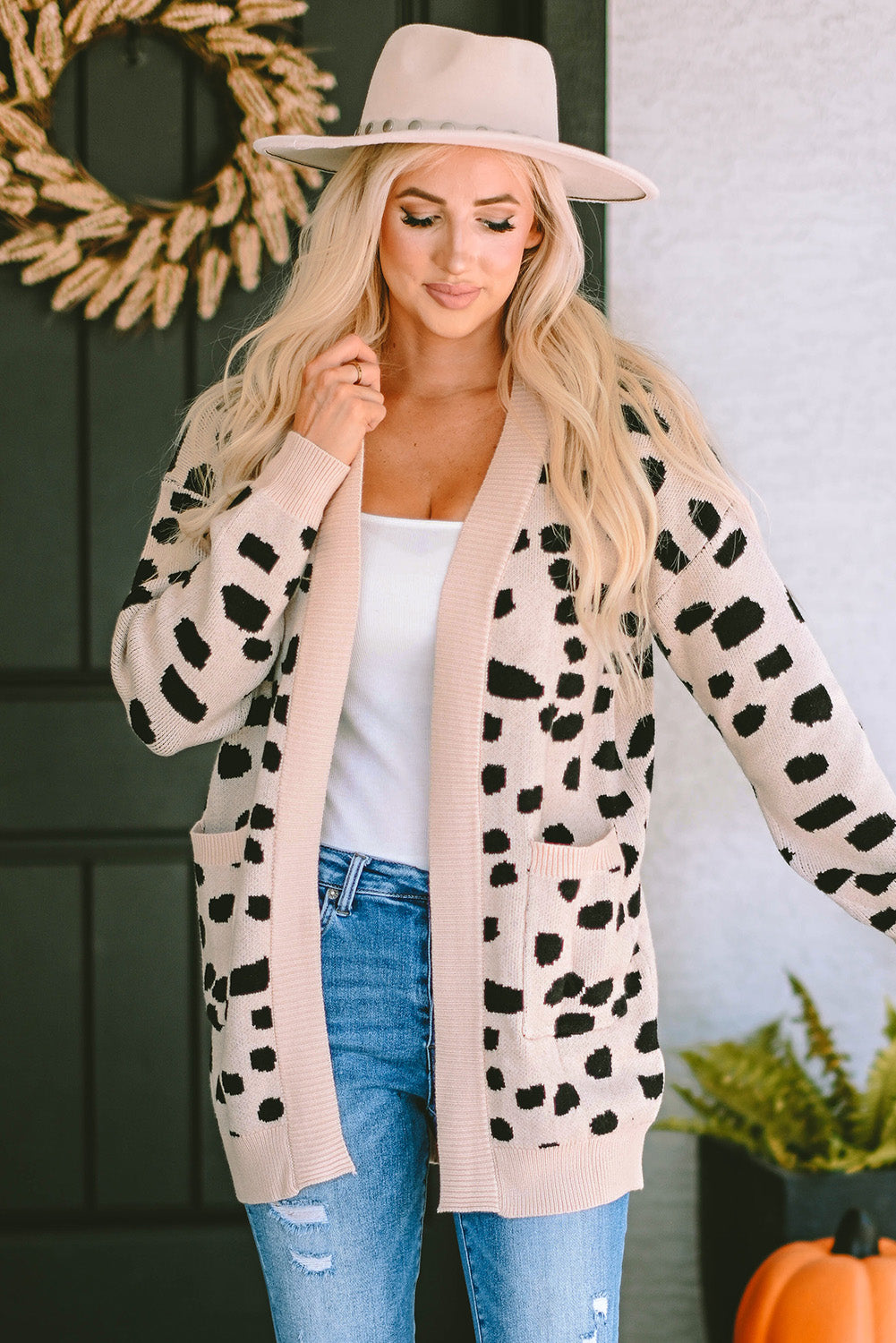 Cardigan ouvert sur le devant à motif animalier tacheté