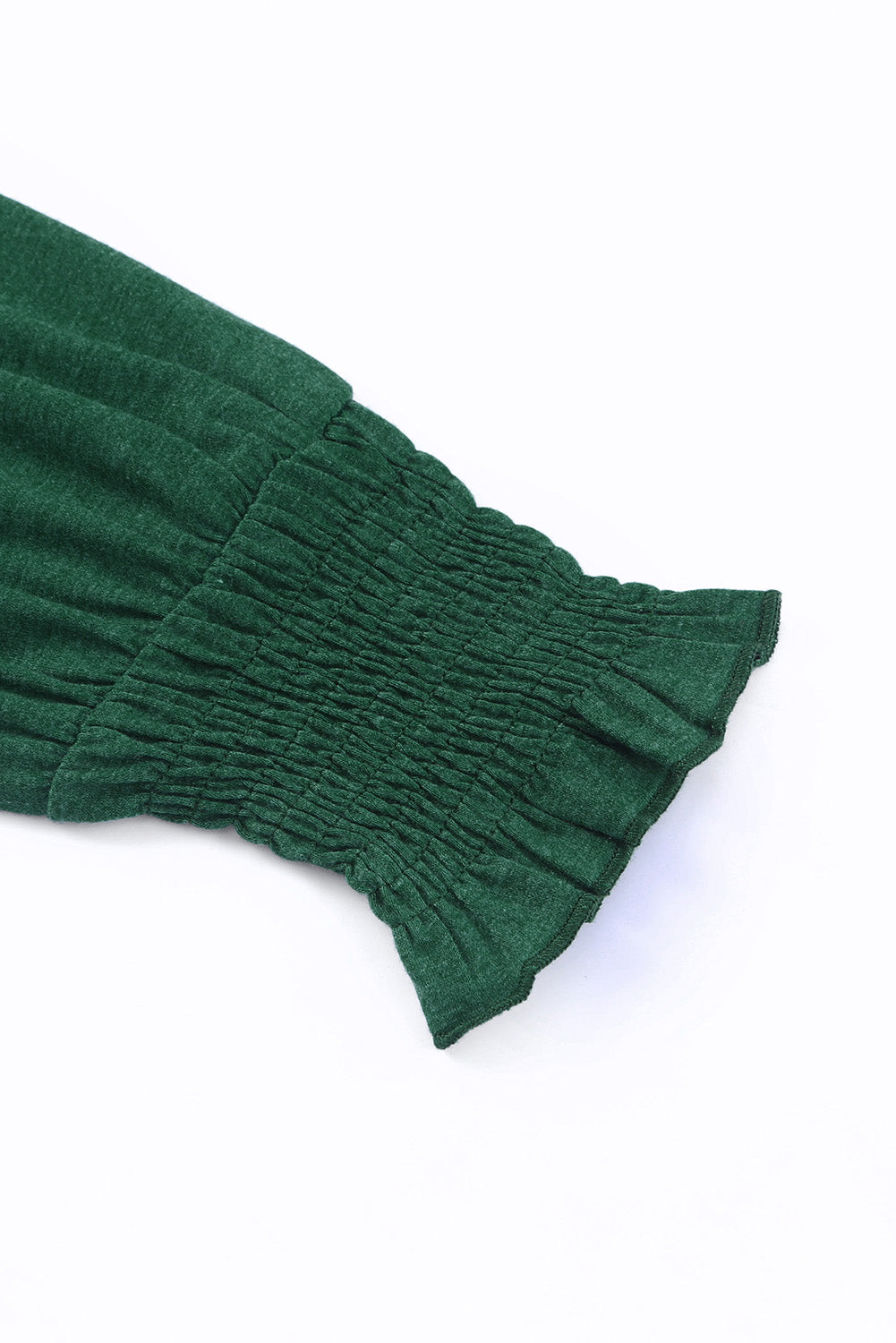 Haut à manches longues bouffantes et col en V à volants 