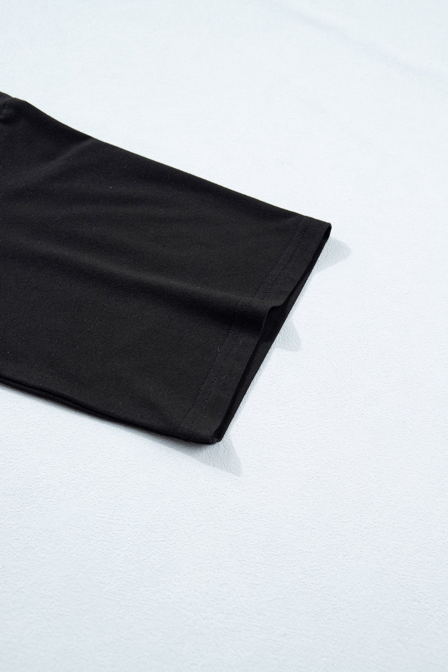 Black Solid Color Oversize Tee Tie Wrap Mini Skort 2pcs Set