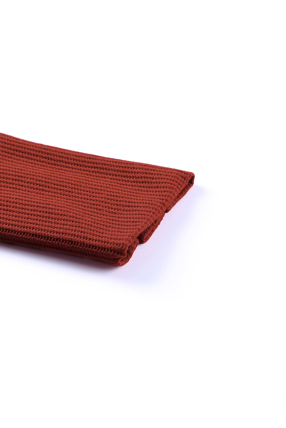 Waffle Knit Splicing Buttons Long Sleeve Top