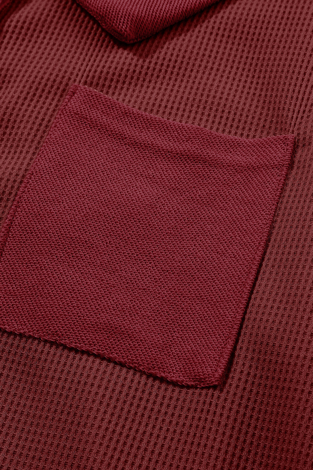 Top de manga larga con botones de punto tipo gofre marrón 