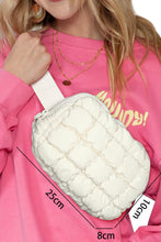 Beige Puffy Quilted Crossbody Bag