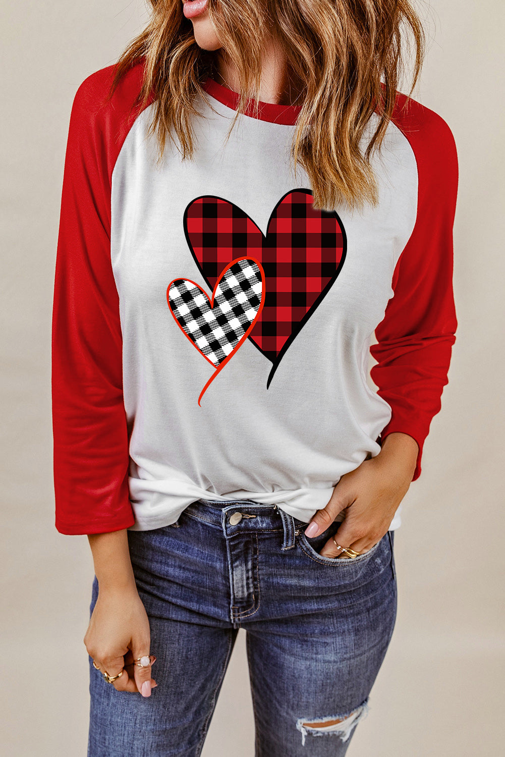 Haut raglan à motif flocons de neige et sapin de Noël