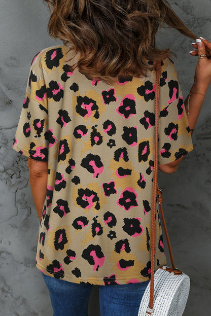 T-shirt ample imprimé léopard boyfriend 