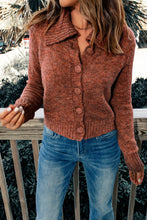 Turn Down Collar Buttoned Knit Cardigan