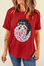 Red Santa Clause Graphic Crew Neck Christmas T Shirt