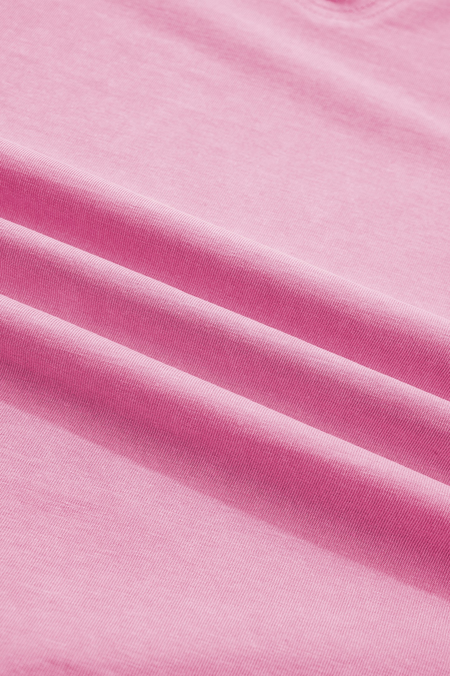 Pink Raw Cut Notched Neck Lace Patchwork Detail Mineral Wash Tee