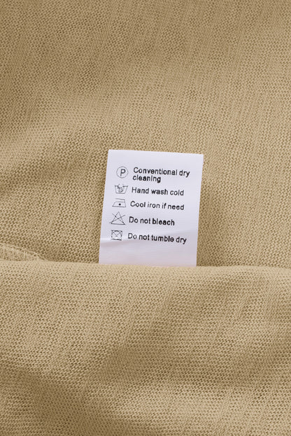 Cardigan ouvert à boutons de couleur unie beige