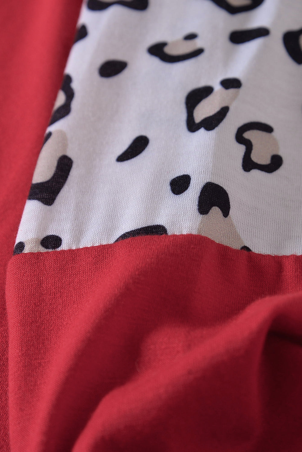 Black Striped Animal Print Colorblock Long Sleeve Top