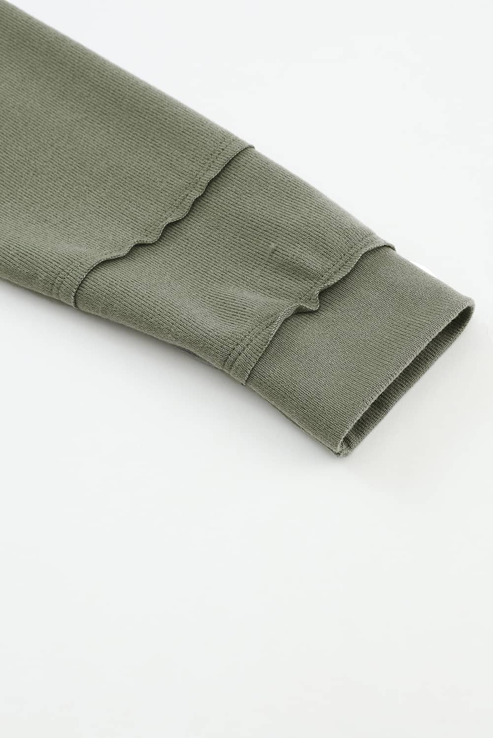 Top botones con cuello dividido patchwork retro manga larga verde