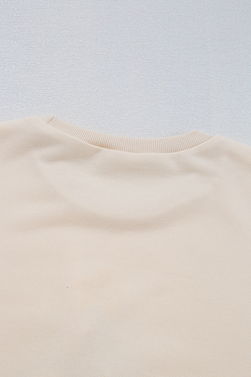 Beige Pom-Pom Christmas Tree Pattern O Neck Sweatshirt