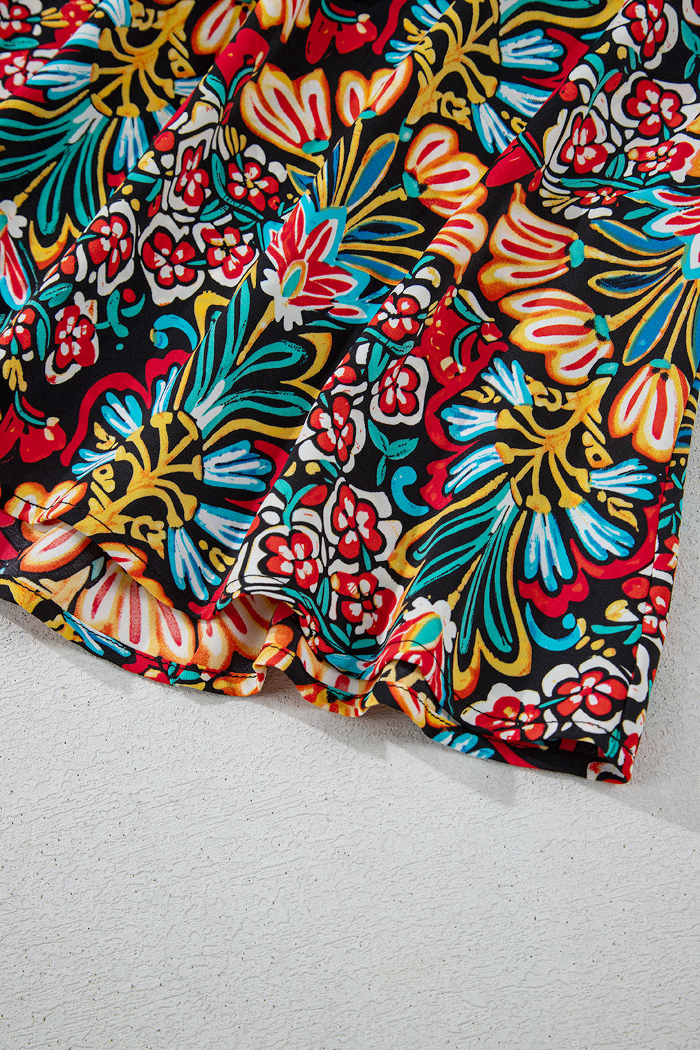 Robe longue noire à imprimé floral bohème, bretelles fines, sans manches, taille haute