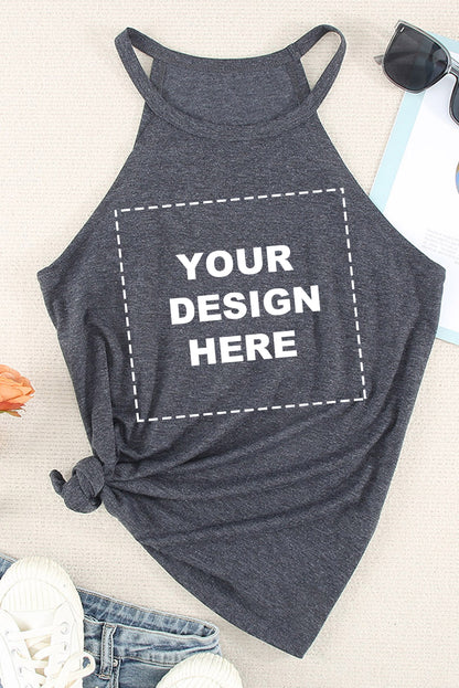 Solid Color Crew Neck Tank Top