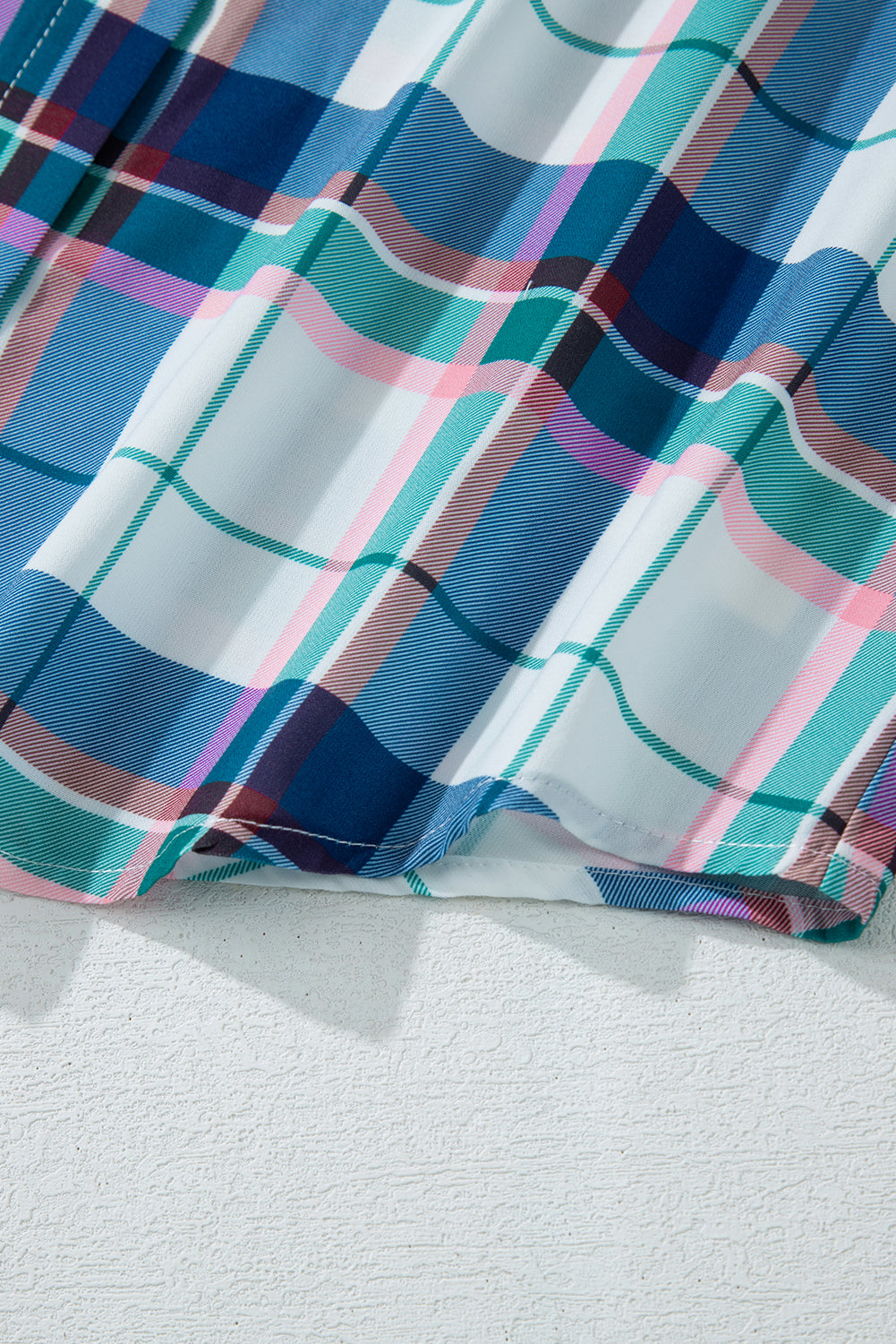 Ensemble 2 pièces chemise et short à carreaux bleus