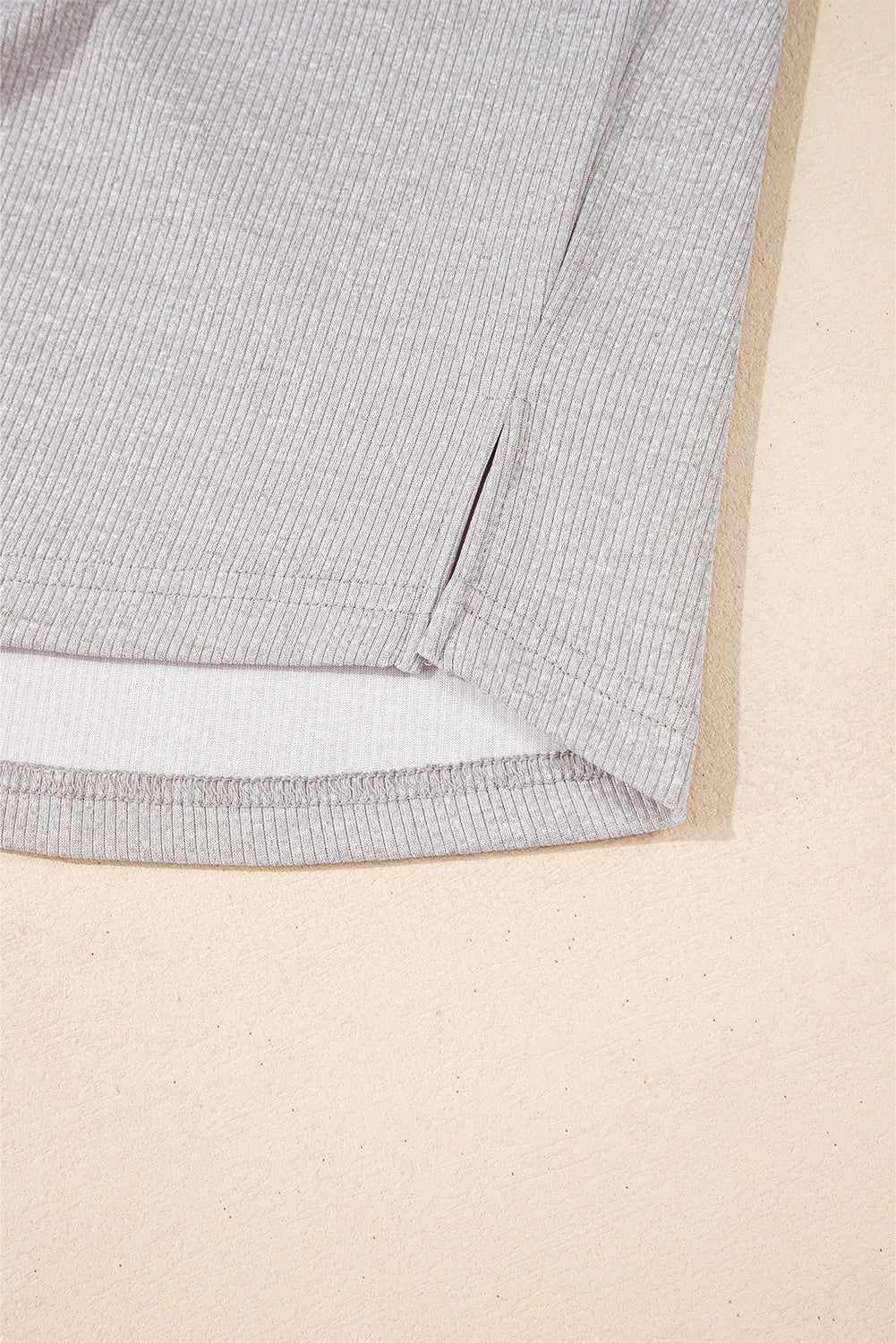 Sweat-shirt oversize à col côtelé et blocs de couleurs gris