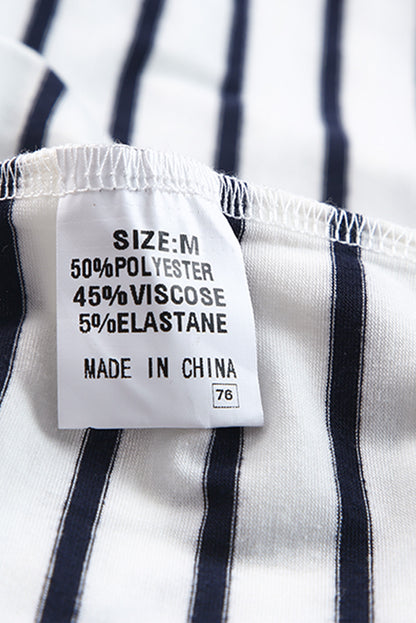 Haut à manches longues boutonné à volants et imprimé rayé