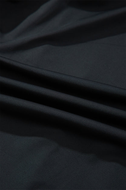 Black Plus Size Drawstring Waist Flared Tennis Skort