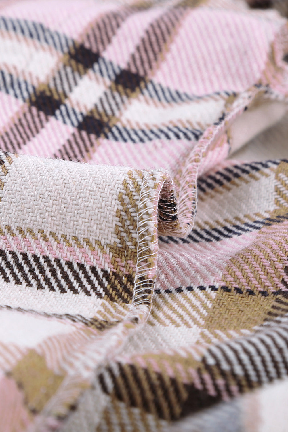 Veste à poches à imprimé géométrique à carreaux rose