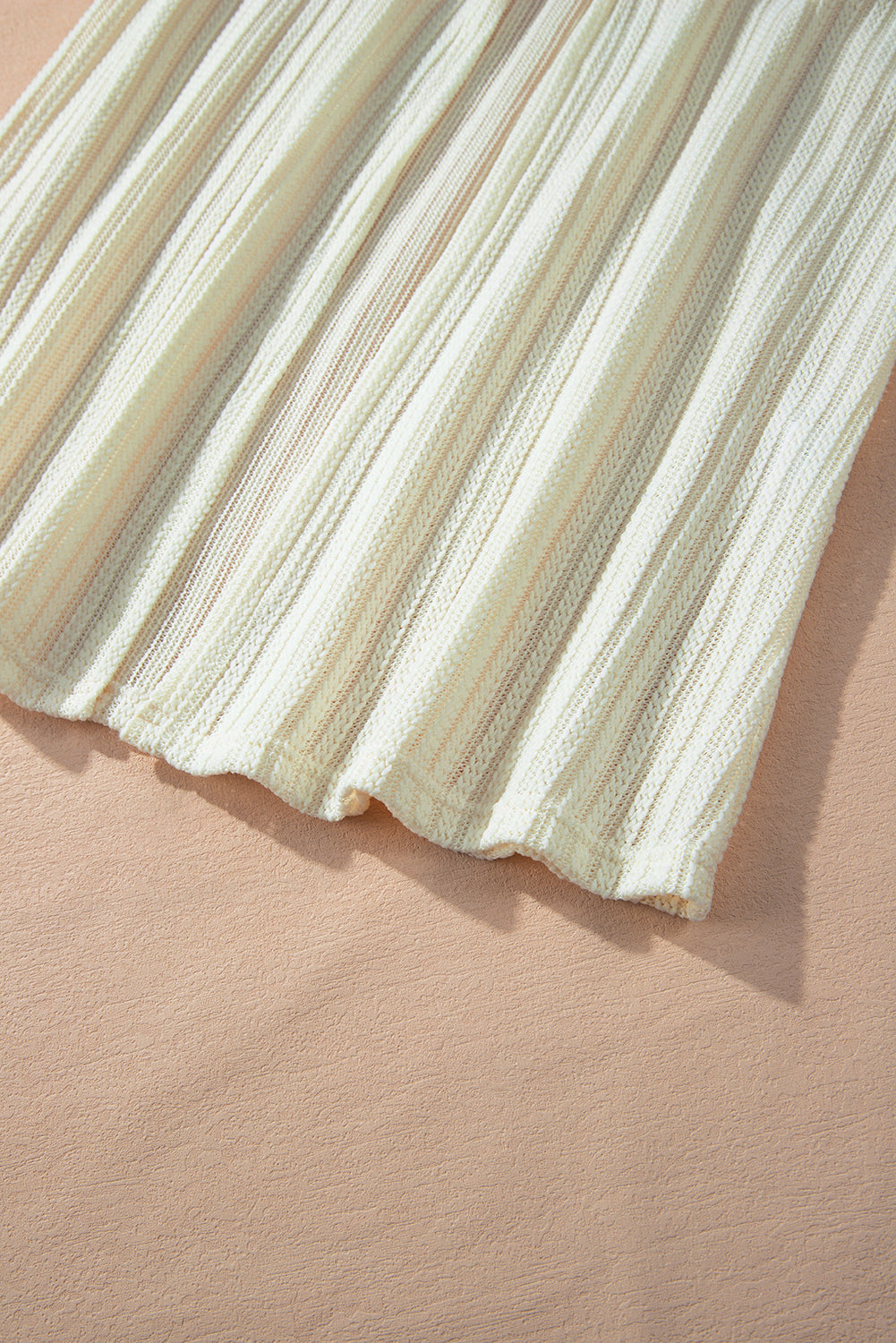 Kimono ouvert à manches lanternes texturées beiges