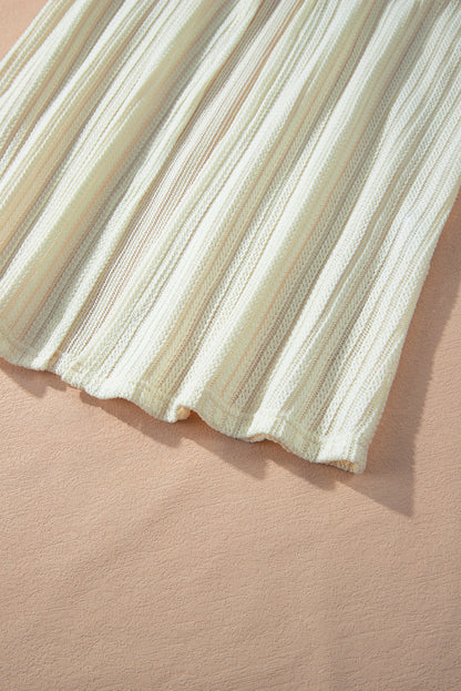 Kimono ouvert à manches lanternes texturées beiges