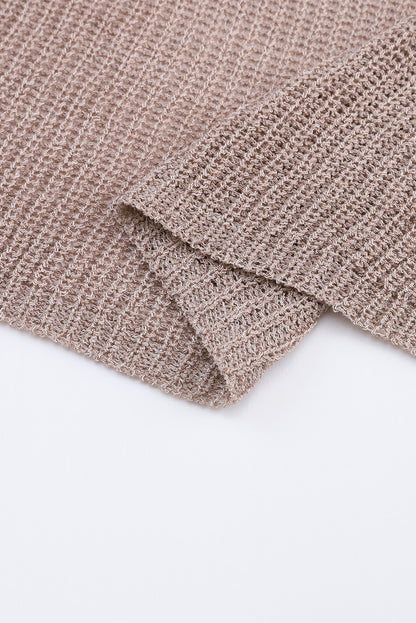 Pull gris ample à manches dolman et ourlet asymétrique