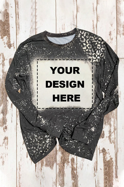 Red Retro Bleached Leopard Spot Pullover