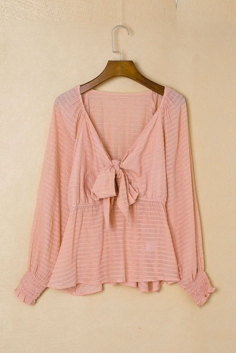 Chemisier péplum texturé noué sur le devant 