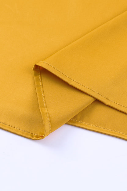 Satin Buttoned Cuffs Puff Sleeve Top