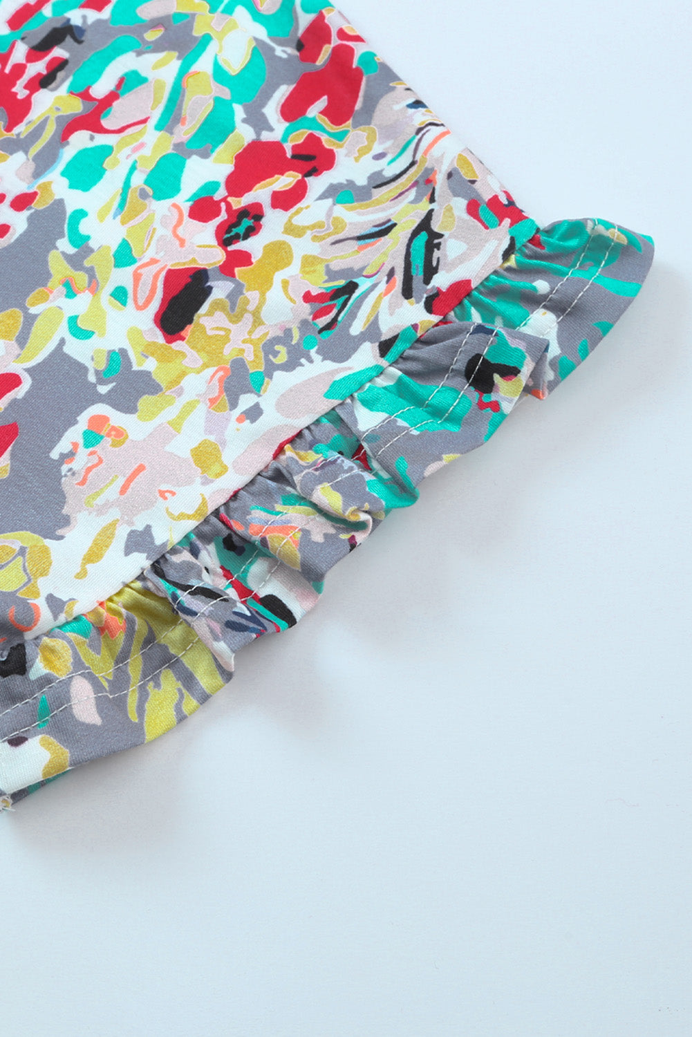 Top babydoll con mangas con volantes y estampado floral