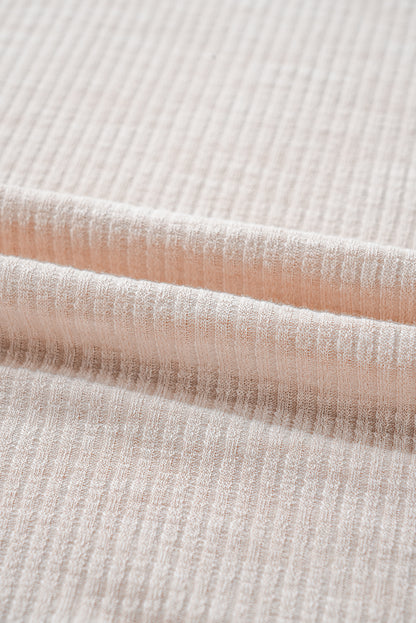 Khaki V Neck Floral Peace Sign Graphic Lace Patch Ribbed Plus Size Hooded Top