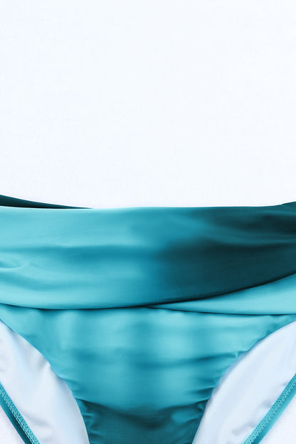 Maillot de bain tankini dos nu Peekaboo à dégradé de couleurs océaniques 