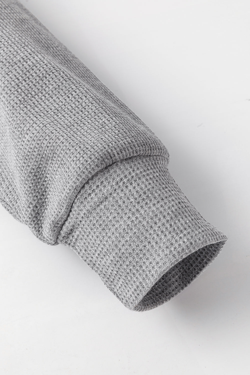 Sweat à capuche surdimensionné gris en tricot gaufré doublé polaire